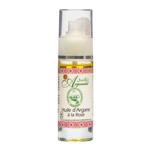 Cosmetic Argane oil scented with rose Glass bottle 30ml