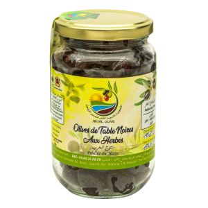 Olives de table noires aux herbes - 250 g